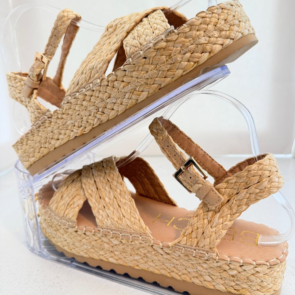Beach By Matisse "Sunshine" Braided Raffia Platform Sandal- Size 9 - Picture 2 of 10